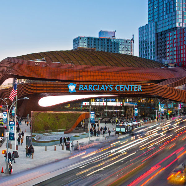 BROOKLYN, NY - Overall Shots of Barclays Center from the corner of Flatbush and Atlantic avenues in Brooklyn, NY on March 4, 2017.